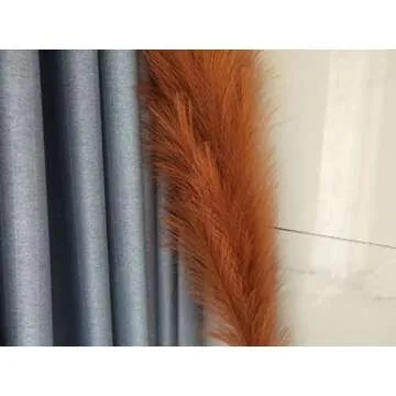 Faux Caramel Brown Pampas Grass Decor Tall , 8pcs 43.3" Large Pompas Floral, Fluffy Artificial Fake Long Feather Flowers for Boho Wedding Bedroom Living Room Decor(Burnt Orange Brown)