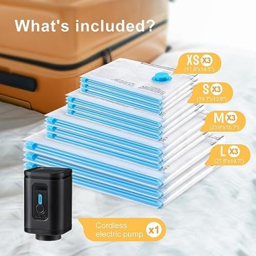UPGOGO Travel Vacuum Bags with Electric Pump for Packing