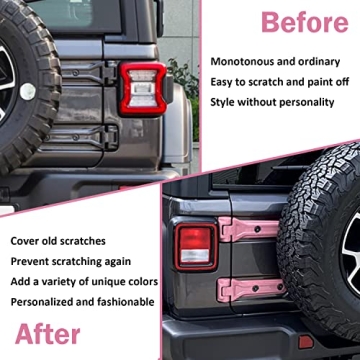 USSKYBOY Jeep Wrangler Tailgate Hinge Cover in Pink