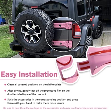 USSKYBOY Jeep Wrangler Tailgate Hinge Cover in Pink