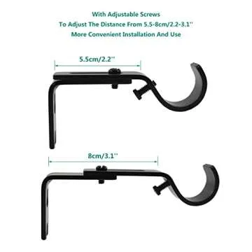 Adjustable Curtain Rod Brackets,ULIFESTAR 3 Pack Heavy Duty Drapery Rod Holders Hardware Window Curtain Rod Support Hanger for 1 Inch Rod with Installation Screws