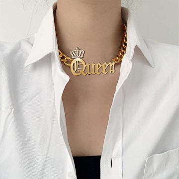 SAILIMUE Queen Pendant & Bamboo Hoop Earring Set for Women