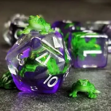 Sage's Green Frog Polyhedral Dice Set for DND & RPG