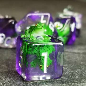 Sage's Green Frog Polyhedral Dice Set for DND & RPG
