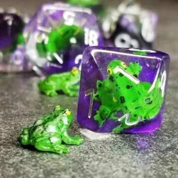 Sage's Green Frog Polyhedral Dice Set for DND & RPG