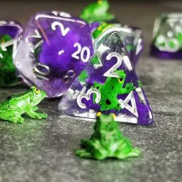Sage's Green Frog Polyhedral Dice Set for DND & RPG
