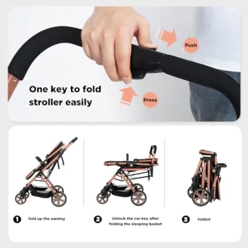 PEARLOVE Baby Stroller - Stylish, Convertible & Foldable
