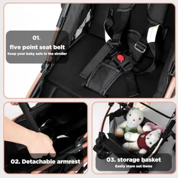 PEARLOVE Baby Stroller - Stylish, Convertible & Foldable