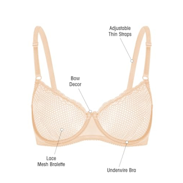 Wingslove Sexy Lace Balconette Bra Comfortable See-Through