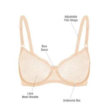 Wingslove Sexy Lace Balconette Bra Comfortable See-Through