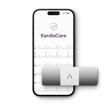 KardiaMobile Personal EKG Heart Rate Monitor – 6 Leads - Record EKGs at Home - Detect Irregular Heartbeats and Irregular Arrhythmias - Includes 1 Year Access - Works with Most Smartphones – AliveCor