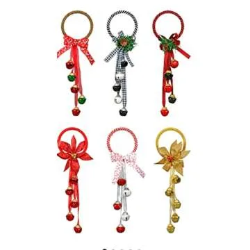Holiday Door Hangers with Decorated Bells and Ribbons