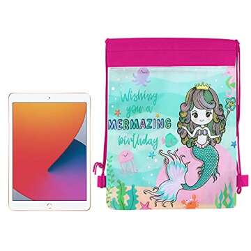 POKONBOY Mermaid Party Favor Gift Bags for Kids