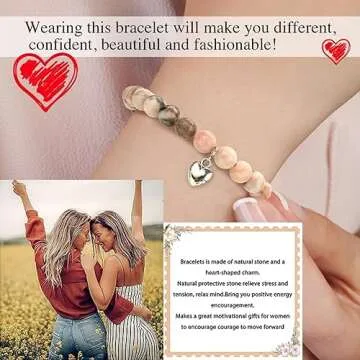 VICKHU Natural Heart Butterfly Bracelet for Women