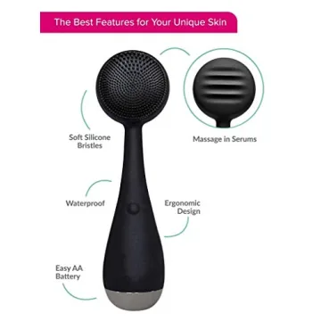 PMD Clean - Smart Facial Cleansing Device with Silicone Brush & Anti-Aging Massager - Waterproof - SonicGlow Vibration Technology - Clear Pores and Blackheads - Lift, Firm, and Tone Skin