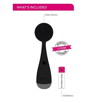 PMD Clean - Smart Facial Cleansing Device with Silicone Brush & Anti-Aging Massager - Waterproof - SonicGlow Vibration Technology - Clear Pores and Blackheads - Lift, Firm, and Tone Skin