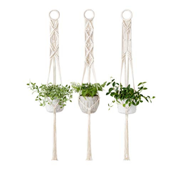 Elegant Mkono Macrame Plant Hangers Set of 3 for Indoor Home Decor