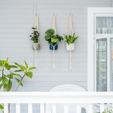 Mkono Macrame Plant Hangers Set of 3 for Stylish Decor