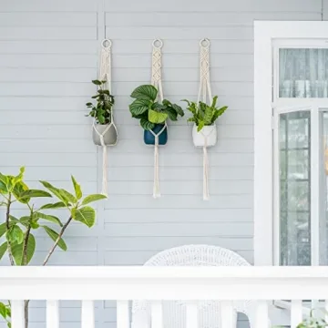 Mkono Macrame Plant Hangers Set of 3 for Stylish Decor