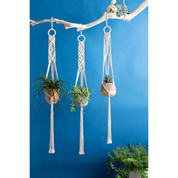Mkono Macrame Plant Hangers Set of 3 for Stylish Decor