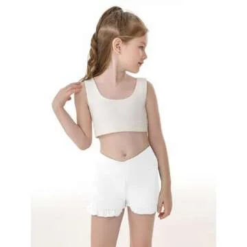 Haloumoning Girls Athletic Ruffle Shorts Comfy Dance Wear