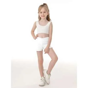 Haloumoning Girls Athletic Ruffle Shorts Comfy Dance Wear