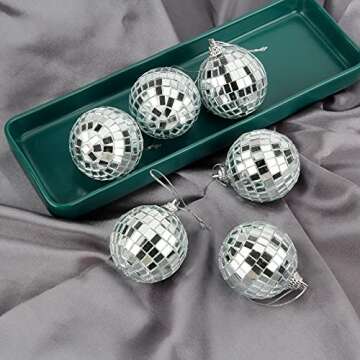 Mirror Disco Balls Set - Christmas Balls Christmas Tree Decoration Ornaments Party Decoration Bright...
