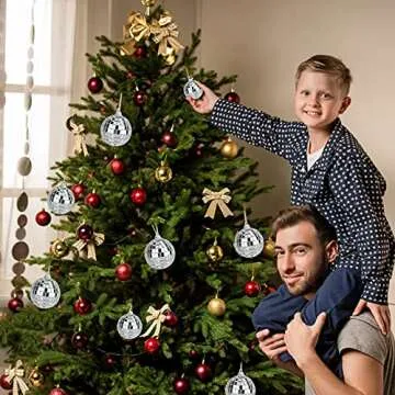 Mirror Disco Balls Set - Christmas Balls Christmas Tree Decoration Ornaments Party Decoration Bright Reflective Mirror Easy to Hang Suitable for Christmas, Wedding, Family Party Decoration (6 pcs)