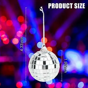 Mirror Disco Balls Set - Christmas Balls Christmas Tree Decoration Ornaments Party Decoration Bright Reflective Mirror Easy to Hang Suitable for Christmas, Wedding, Family Party Decoration (6 pcs)