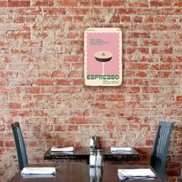 Retro Cocktail Espresso Martini Metal Sign for Home Decor