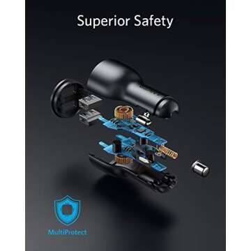 Anker Car Phone Charger Adapter, 36W Metal Dual USB , PowerDrive III 2-Port 36W Alloy for iPhone 14 13 12 11 Pro Max mini X XR XS, iPad Pro mini, Galaxy S20/ S20+/ S10/ S10e/ S10+ and More