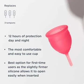 Saalt Menstrual Cup - Premium Design - Most Comfortable Period Cup - #1 Active Cup - Wear for 12 Hours - Soft, Flexible, Reusable Medical-Grade Silicone - Made in USA