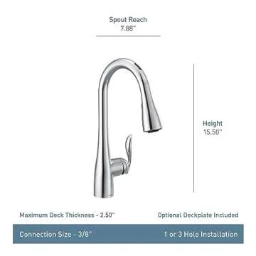 Moen Arbor Oil Rubbed Bronze Smart Faucet Touchless Pull Down Sprayer Kitchen Faucet with Voice Control and Power Boost, 7594EVORB
