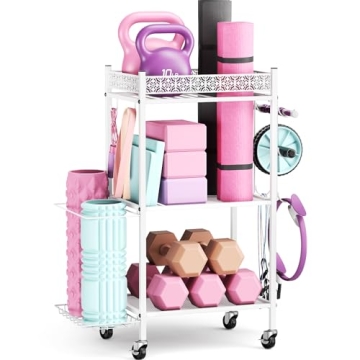 VOPEAK Yoga Mat Storage Rack, Home Gym Storage Rack Yoga Mat Holder, Workout Storage for Yoga Mat, F...