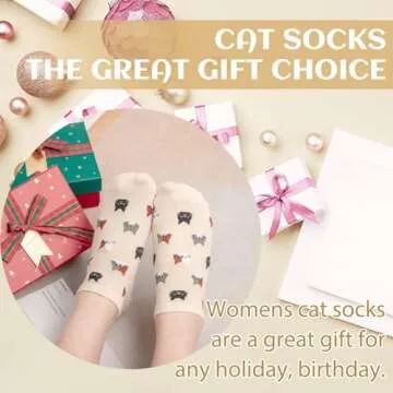 Justay 5 Pairs Womens Cute Cat Socks Novelty Funny Cat Claw Socks Animal Fun Ankle Socks