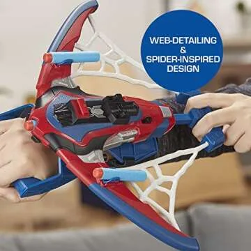 Marvel Spider-Man Web Shots Spiderbolt NERF Powered Blaster Toy, Fires Darts, 3 Darts, Kids 5+ Years (Amazon Exclusive)