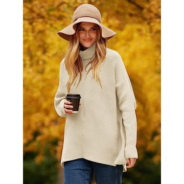 ANRABESS Women's Oversized Turtleneck Sweater