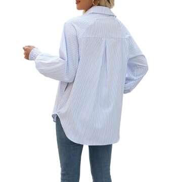 Teepie Women’s Striped Blouse with Pockets & Smocked Sleeves