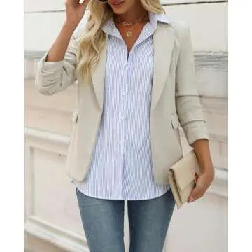 Teepie Women’s Striped Blouse with Pockets & Smocked Sleeves