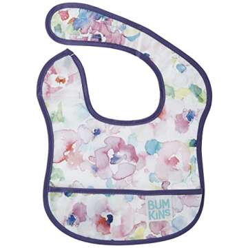 Bumkins Bibs, for Baby Girl or Boy, Infant 3-9 Months, Essential Must Have for Eating, Feeding, Baby Led Weaning, Mess Saving Waterproof Soft Fabric, Starter Bib 2-pk Watercolors and Brushstrokes