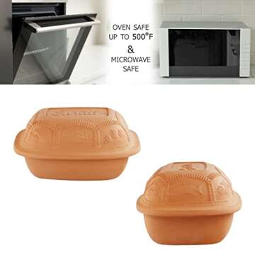 Eurita Clay Roaster, Non-Stick Dutch Oven, Healthy Clay Pot Cooking, Clay Baker,With Free Recipe Guide, 4 Quarts