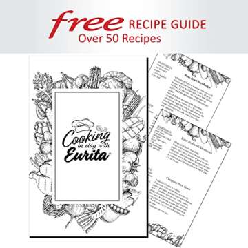 Eurita Clay Roaster, Non-Stick Dutch Oven, Healthy Clay Pot Cooking, Clay Baker,With Free Recipe Guide, 4 Quarts