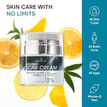 REMEDIAL PAX Scar Removal Cream for Women and Men - Rapid Repair of New Old Scars, Spots, Burns All Natural Treatment with Vitamin E, Alanine, Collagen