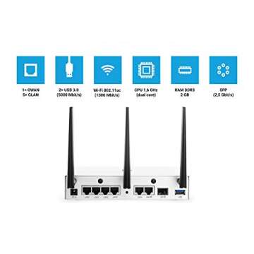 Turris Omnia I 2,5 Gbps SFP, 1,6 GHz CPU,2 GB RAM,Wi-Fi 5 3X3 MIMO, 4G/5G SIM-Slot, 3X mPCIe, hi-Performance, Open Source, 2,5 Gbps WAN/LAN, 5X GLAN/GWAN, 2X USB 3.0, Made, Designed in EU