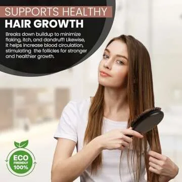 Made In Germany - SHASH + KELLER BÜERSTENFABRIK Nylon Boar Bristle Brush Suitable For Normal to Thick Hair Gently Detangles, No Pulling or Split Ends - Softens Hair Texture, Stimulates (Medium)