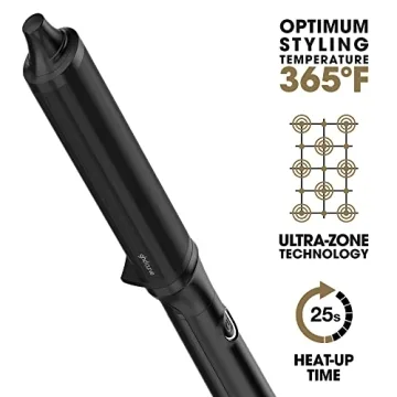 ghd Classic Wave Hair Curling Wand ― 1" - 1.5" Oval Ceramic-Coated Barrel with Safer-for-Hair Styling Tool Temperature, Achieve Beach Body Hollywood Waves to Undone Texture with All Day Hold ― Black