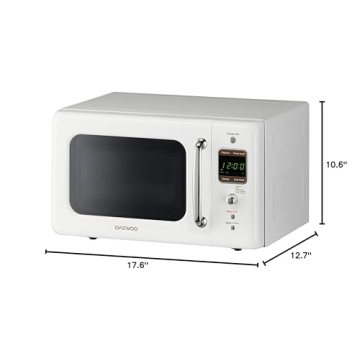 Daewoo Retro Microwave Oven 0.7 Cu. Ft. | Cream White