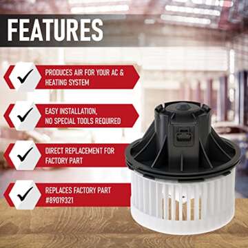 AC Heater Blower Motor HVAC - Compatible with Chevy, GMC, Cadillac Vehicles - Avalanche, Silverado 1...