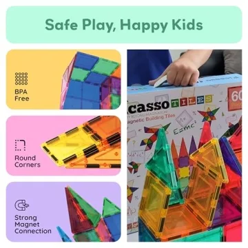 Magnetic Playboard Tiles Set - 100 Pieces