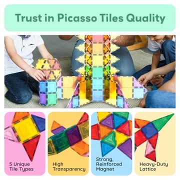 Magnetic Playboard Tiles Set - 100 Pieces